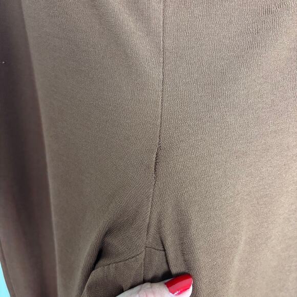 Eileen Fisher Pull-On Pants Rust Brown Stretch Crepe Minimalist Midrise S - Picture 8 of 8